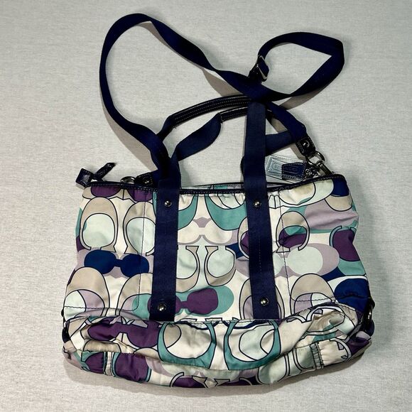 Coach Kyra Scarf Print Bag 2 Hangtags, Adjustable Strap, Pockets, Crossbody - Picture 1 of 6